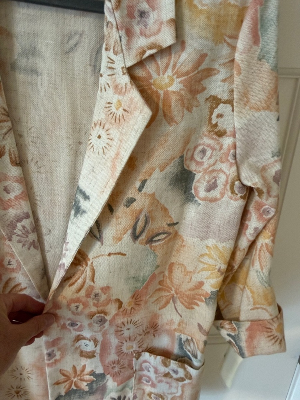 NWT Vtg 80s 90s Copy Cats Floral Blazer - Cottagecore Artsy Pastel Jacket Small - Picture 4 of 7